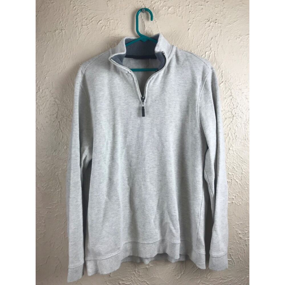 Tasso Elba Men Quarter Zip-Up Mock Neck Pullover Shirt Top Size Large‎